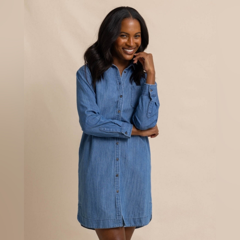 Southern Tide Blue Denim Shirt Dress